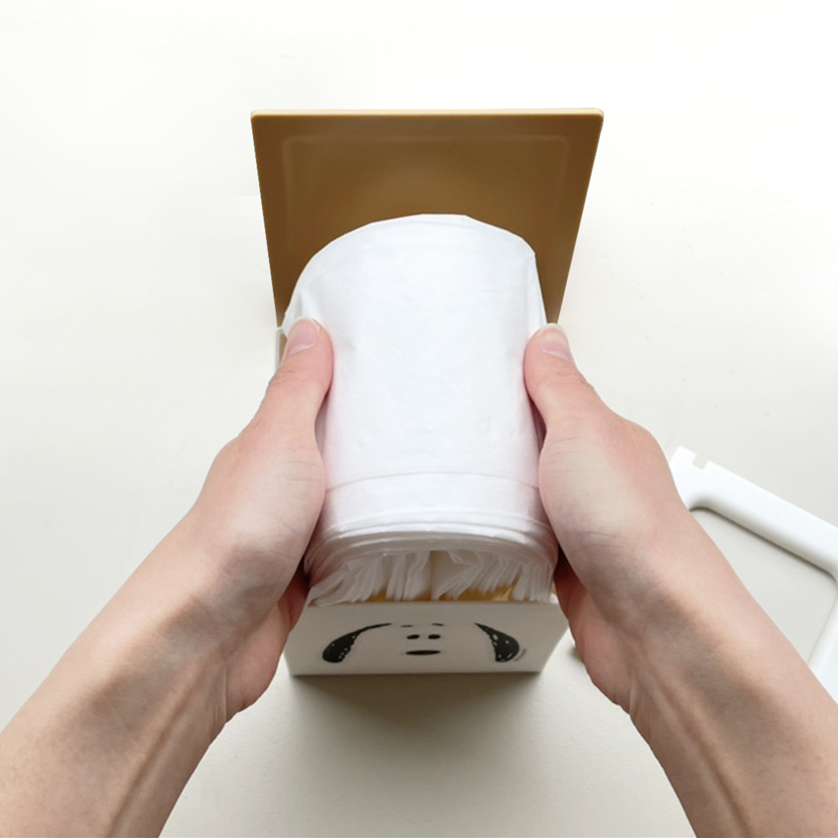 箱型ティッシュケース スヌーピー フタ付 日本製 （ ティッシュケース ふた付き ティッシュボックス ティッシュカバー フラップ式 詰め替えケース SNOOPY ） | 錦化成 | 09