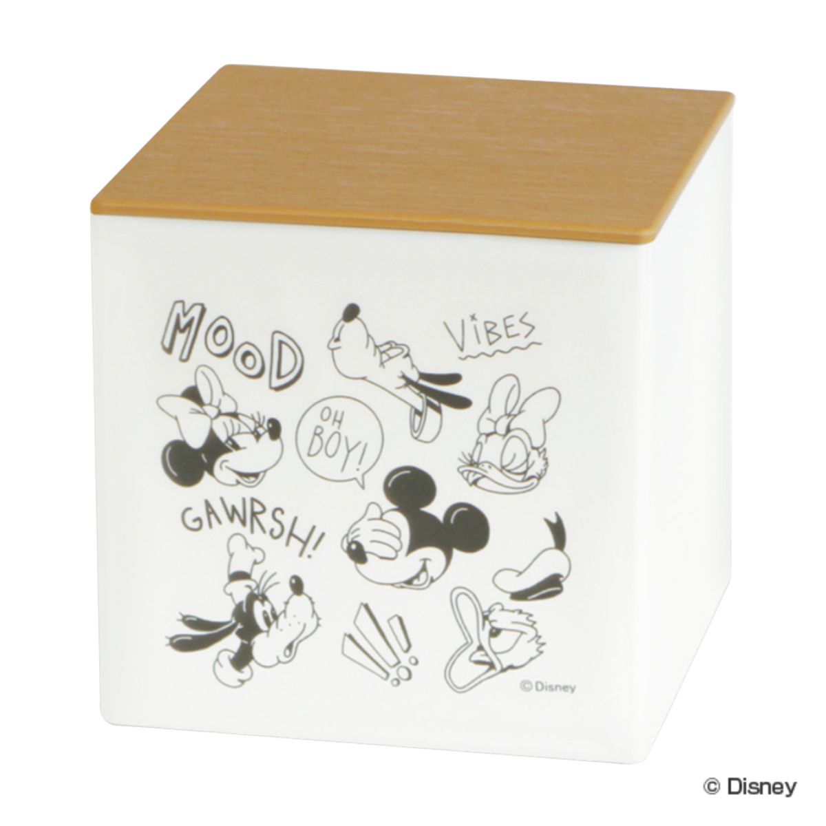 錦化成 箱型ティッシュケース ミッキーマウス フタ付 日本製