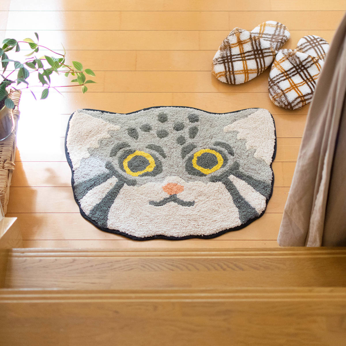 玄関マット 40×50cm 室内 ねこ フェイス （ 玄関 マット 屋内