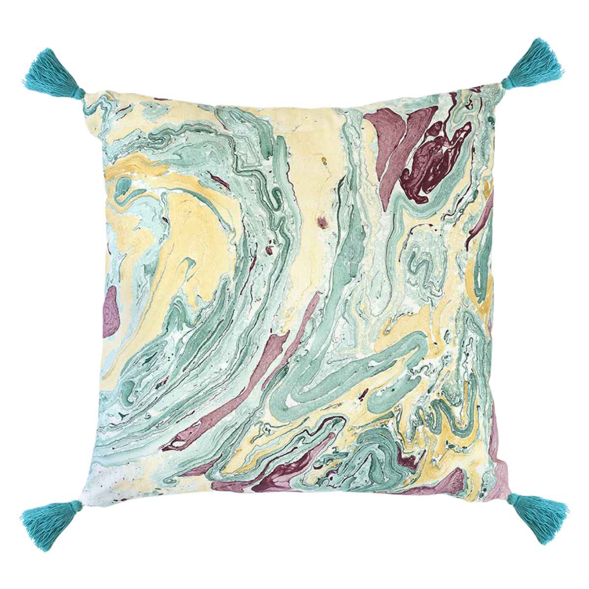 クッションカバー 45×45cm マーブル柄 ハンドメイド 一点物 綿100