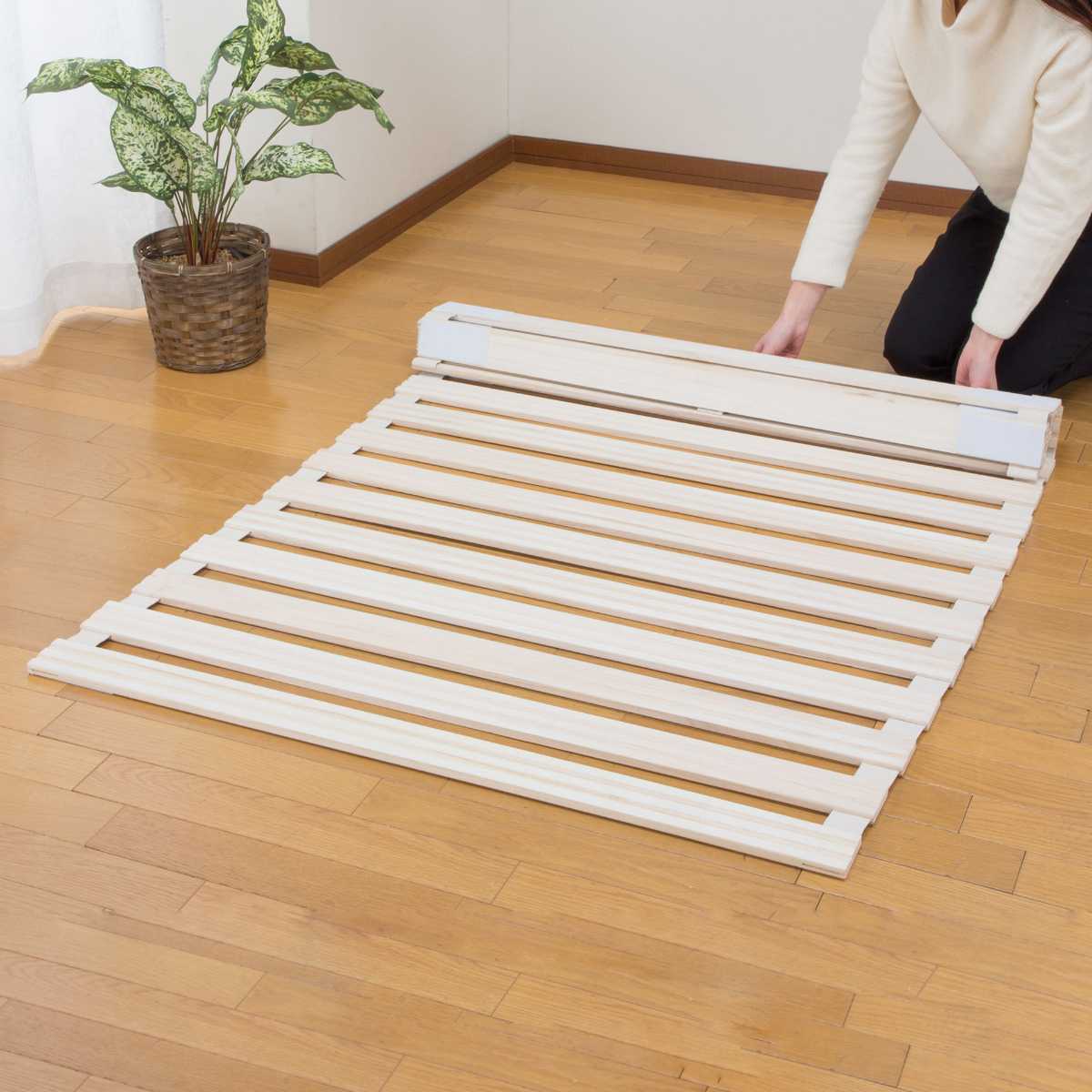サン・ハーベスト すのこベッド ロール式 100cm×200cm 桐 天然木 完成
