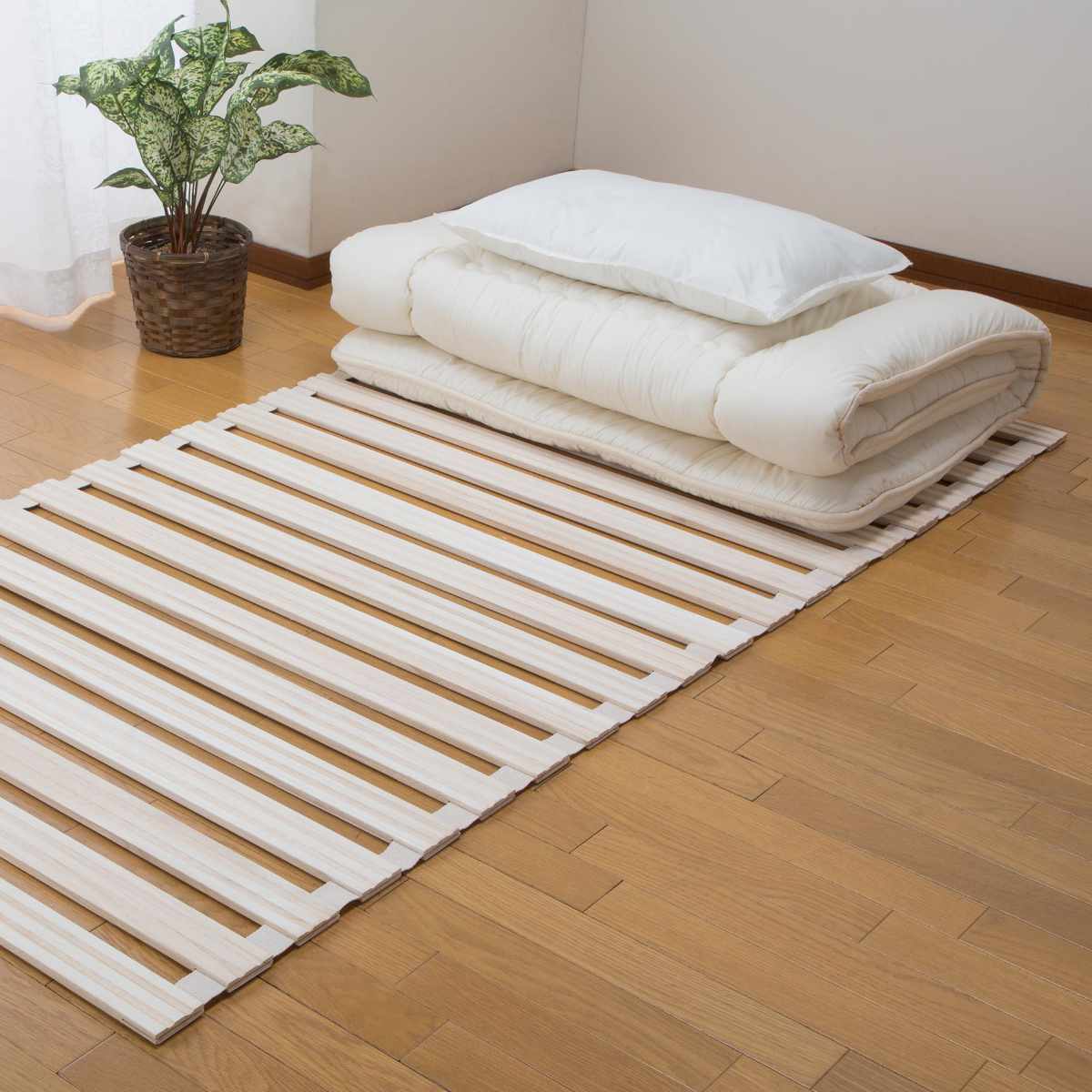 サン・ハーベスト すのこベッド ロール式 100cm×200cm 桐 天然木 完成