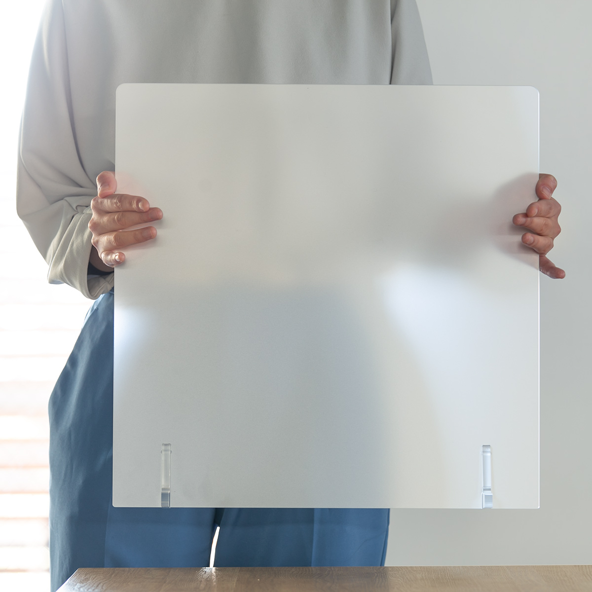 Trytec 仕切り板 透明マット （ パーテーション アクリル板 卓上 幅44