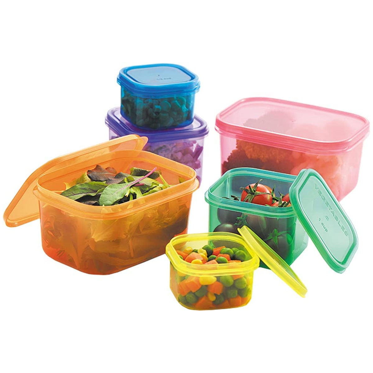 カラフル食品保存容器セット　19ヶ＋シール2枚 楽天市場】シール容器 抗菌シールボックスM2P カラフルピーチ25
