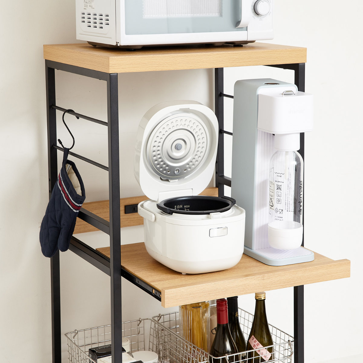 クロシオ キッチンワゴン 3段 ヴィンテージ調 ART 幅55cm （ キッチン