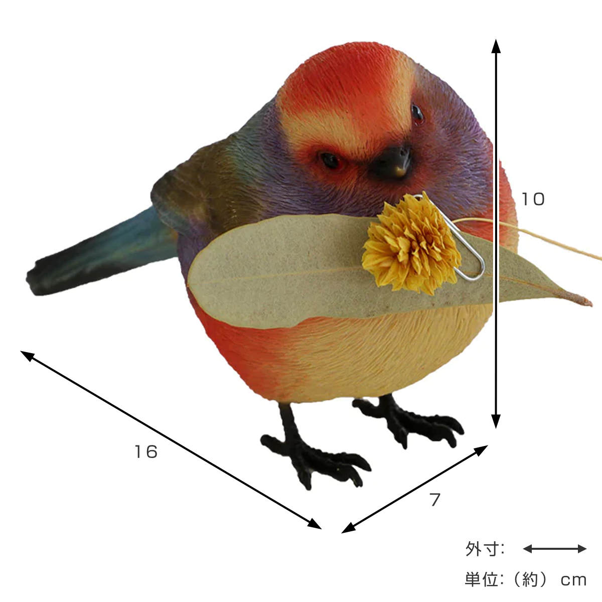 magnet オブジェ BIRDIE BILL フジイロムシクイ マグネット付き