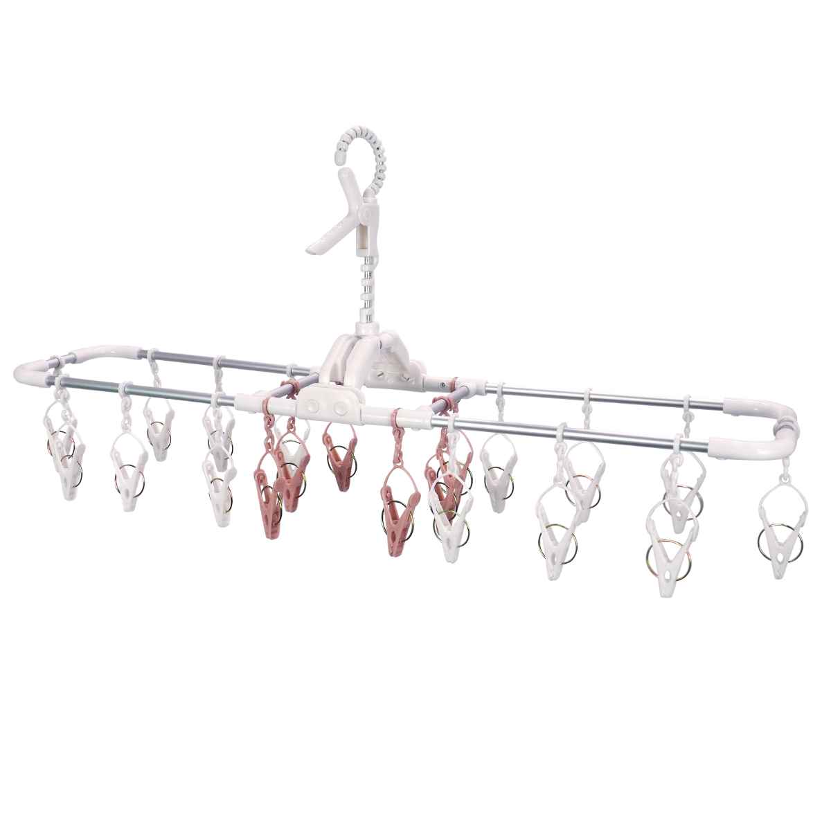 洗濯ハンガー 引っ張るだけ 干し分け 小物干し 20ピンチ （ 洗濯 ハンガー ピンチハンガー ピンチ 折りたたみ ） | 藤栄 | 16