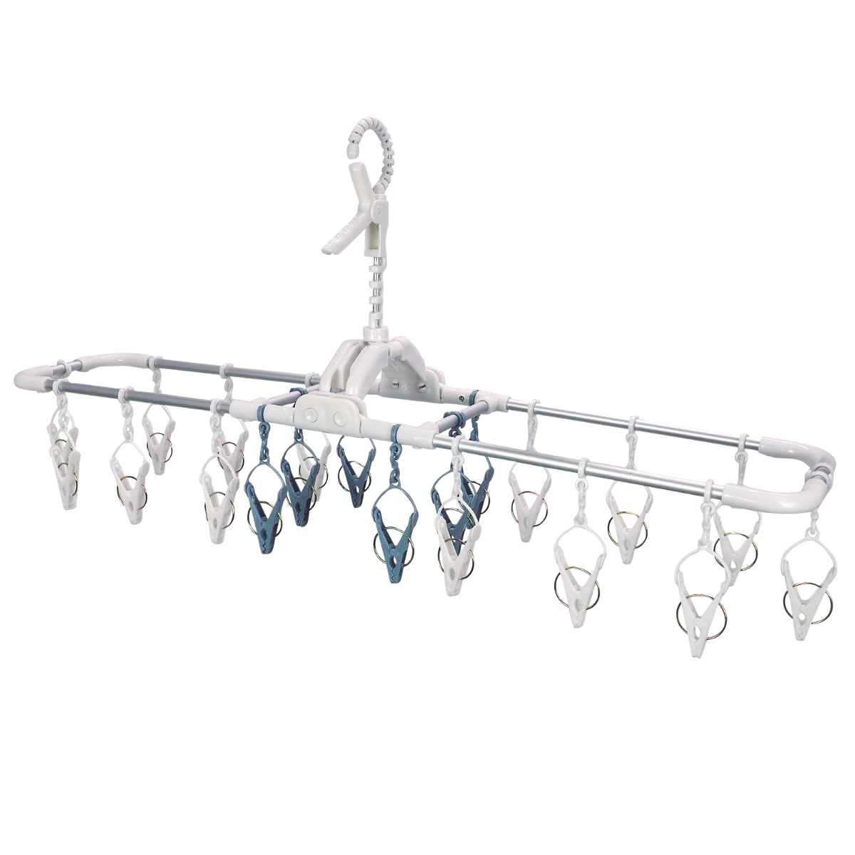 洗濯ハンガー 引っ張るだけ 干し分け 小物干し 20ピンチ （ 洗濯 ハンガー ピンチハンガー ピンチ 折りたたみ ） | 藤栄 | 17