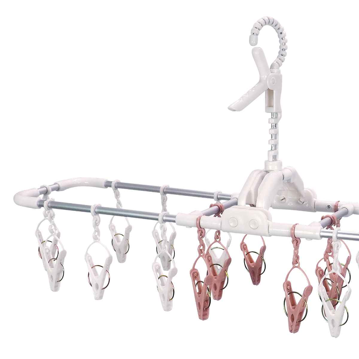 洗濯ハンガー 引っ張るだけ 干し分け 小物干し 20ピンチ （ 洗濯 ハンガー ピンチハンガー ピンチ 折りたたみ ） | 藤栄 | 07