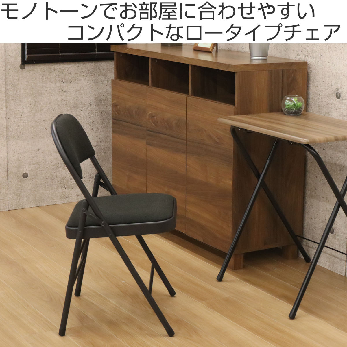 エイ・アイ・エス 折りたたみ椅子 2脚セット 座面高47cm スチール