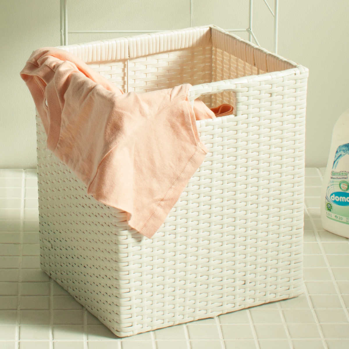 藤栄 ランドリーチェスト 4段 幅40cm 高さ100cm ラタン調 完成品