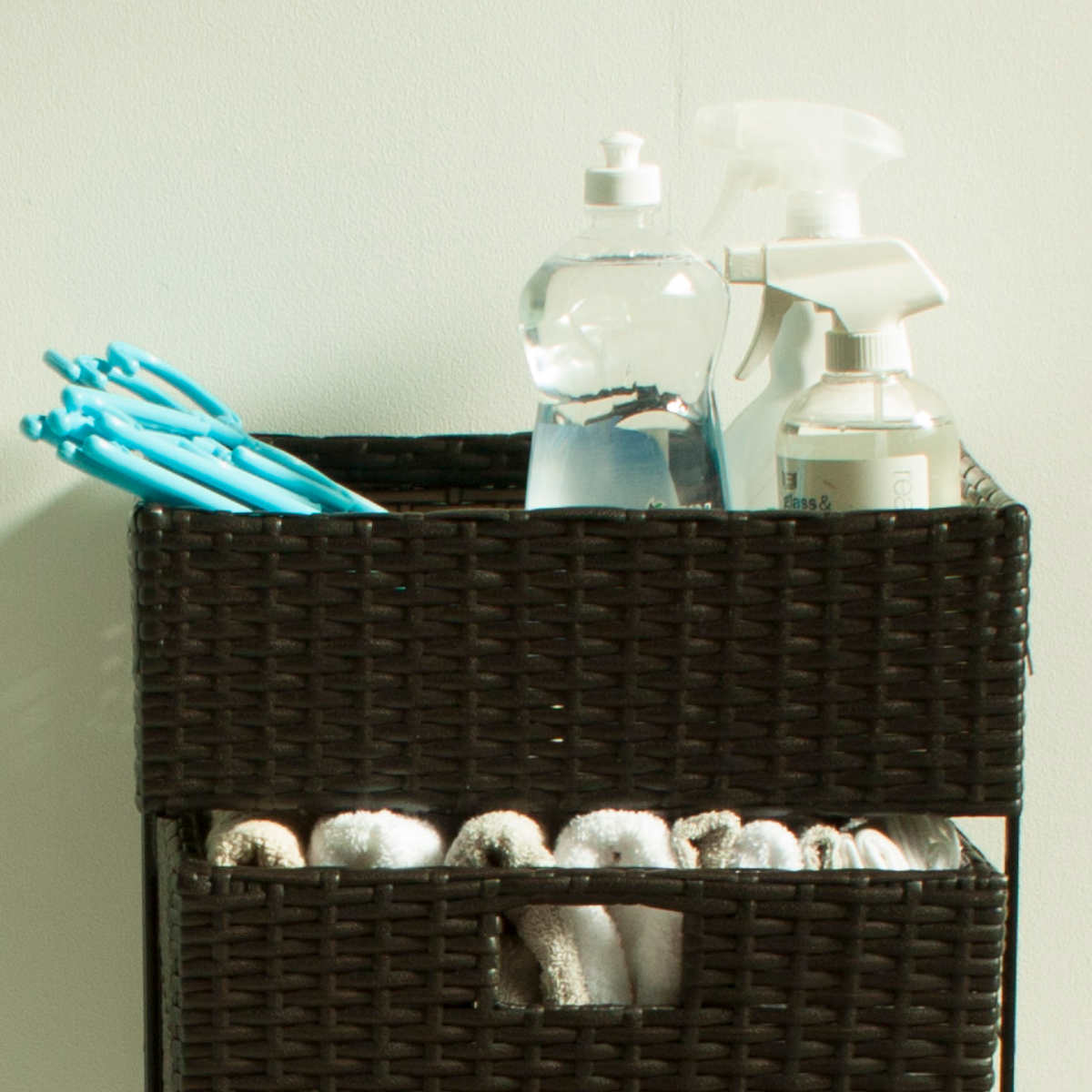 藤栄 ランドリーチェスト 4段 幅40cm 高さ100cm ラタン調 完成品