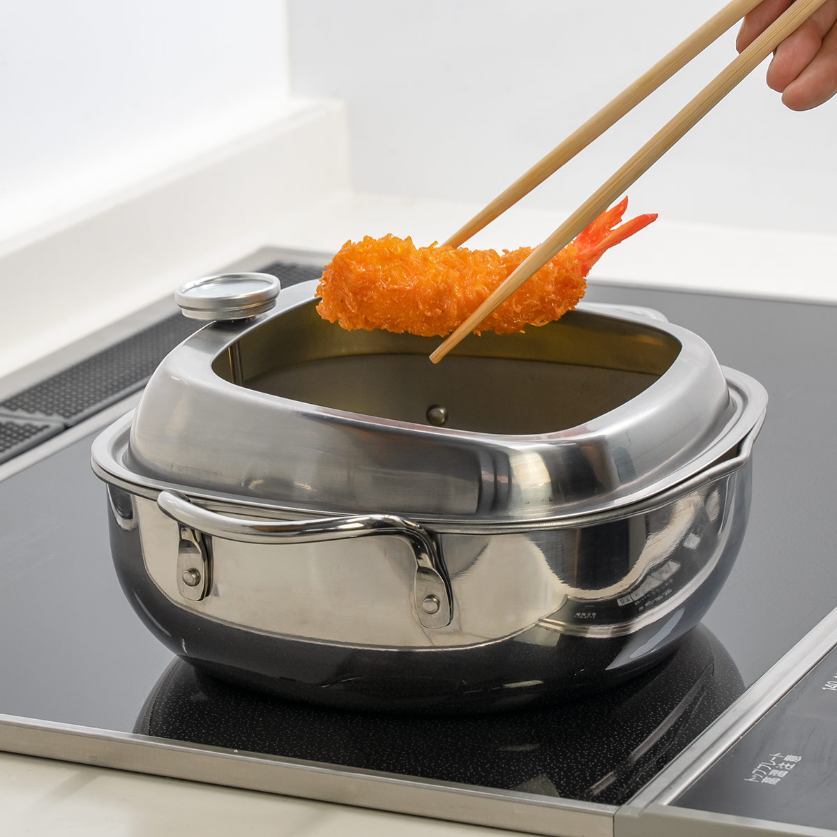 アーネスト（Arnest） 天ぷら鍋 角型 20cm IH対応 食彩亭 ステンレス製