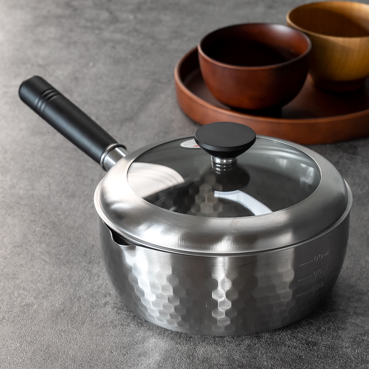 アーネスト（Arnest） 槌目雪平鍋 20cm 蓋付き 銀鱗 ステンレス製 日本