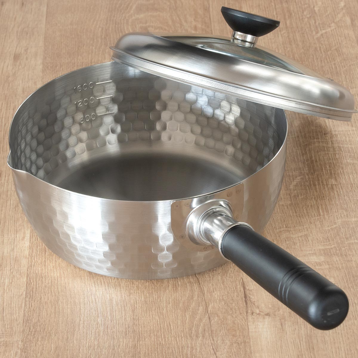 アーネスト（Arnest） 槌目雪平鍋 20cm 蓋付き 銀鱗 ステンレス製 日本