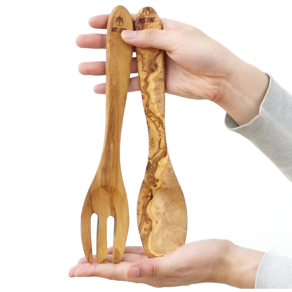 Arte Legno サラダサーバー 28cm オリーブウッド 天然木