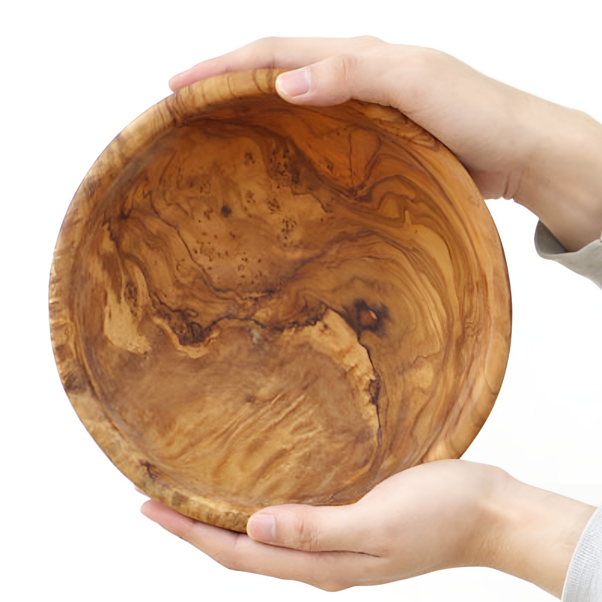 オリーブウッドのサラダボウル　特大 12%OFF】香港 オリーブウッド無垢材サラダボウル 大容量シェアボウル