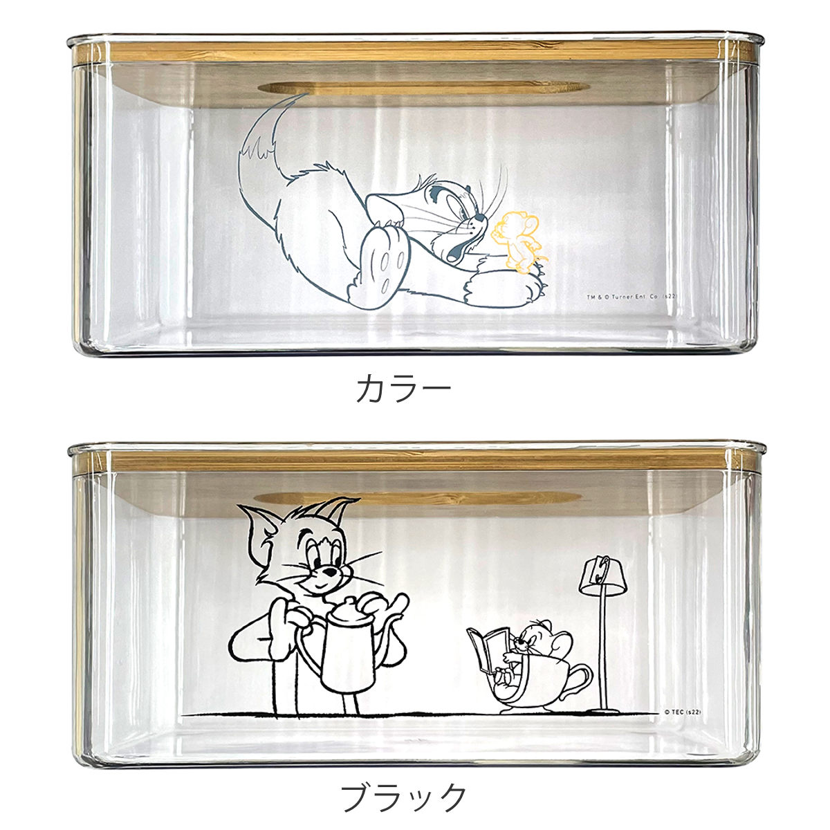 トムとジェリー ティッシュケース クリア （ ティッシュカバー ふた