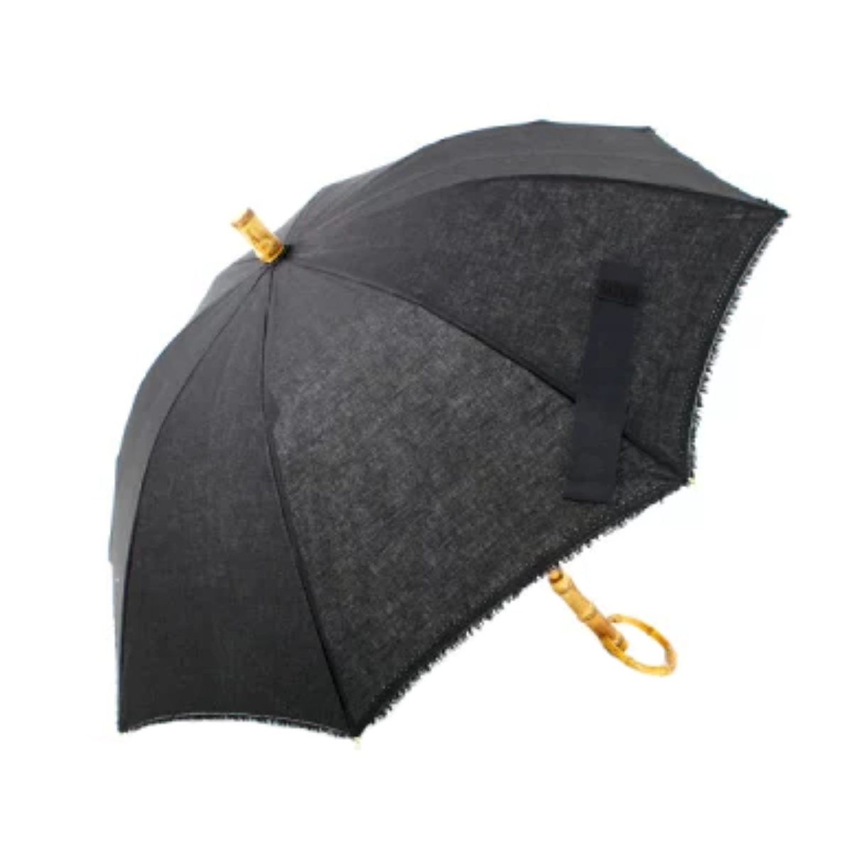 SUR MER（シュールメール） 日傘 麻無地 ベルクロテープ 長傘 晴雨兼用