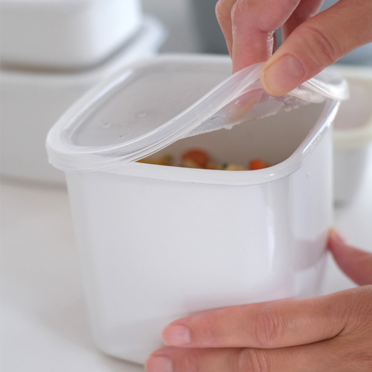 野田琺瑯（noda horo） 保存容器 800ml ホワイトシリーズ スクエア M