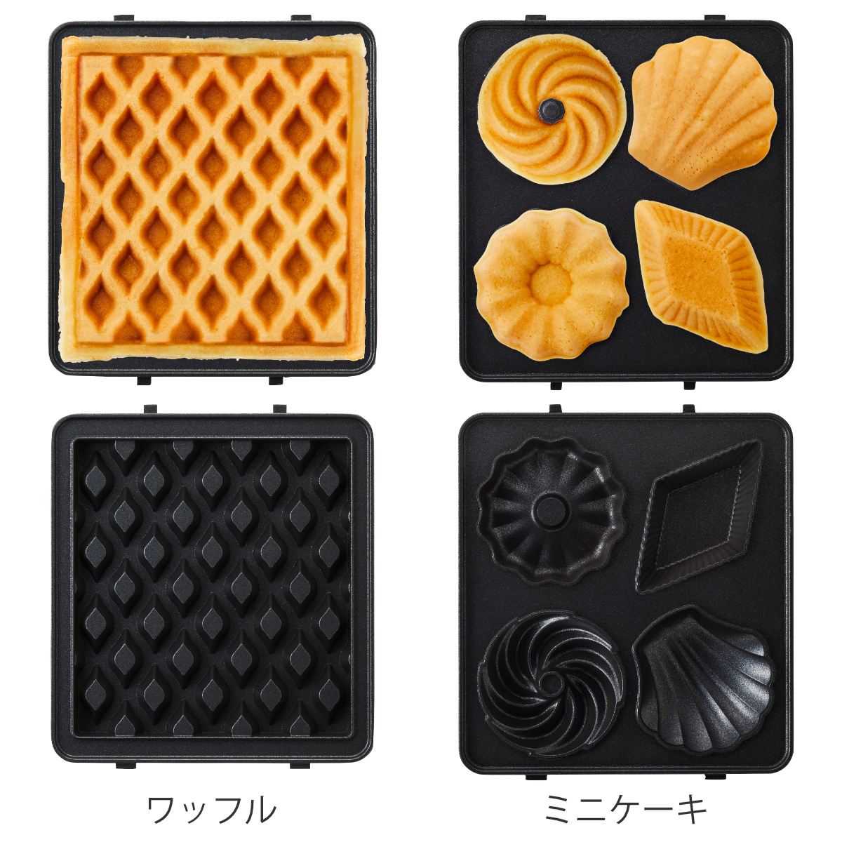 BRUNO（ブルーノ） グリルサンドメーカー シングル用プレート ワッフル