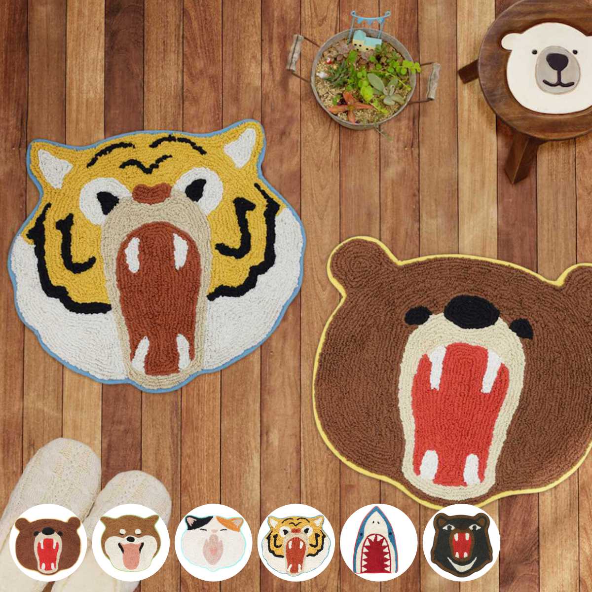 玄関マット 45×51cm 室内 動物 （ 玄関 マット アクセントマット 屋内