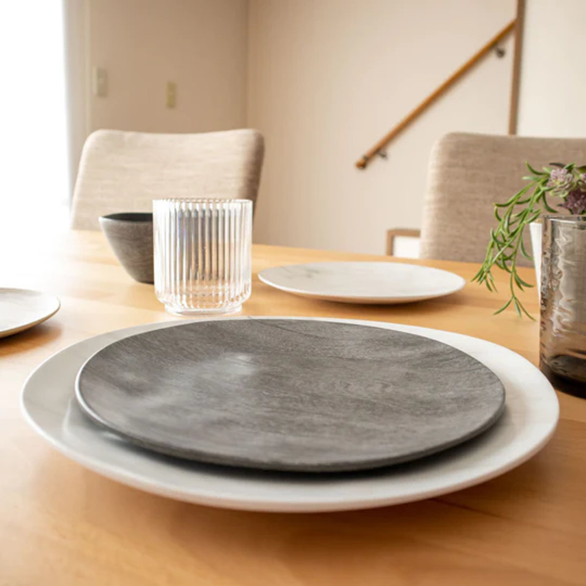 プレート 27cm 大理石風 プラスチック メラミン （ 食洗機対応 お皿