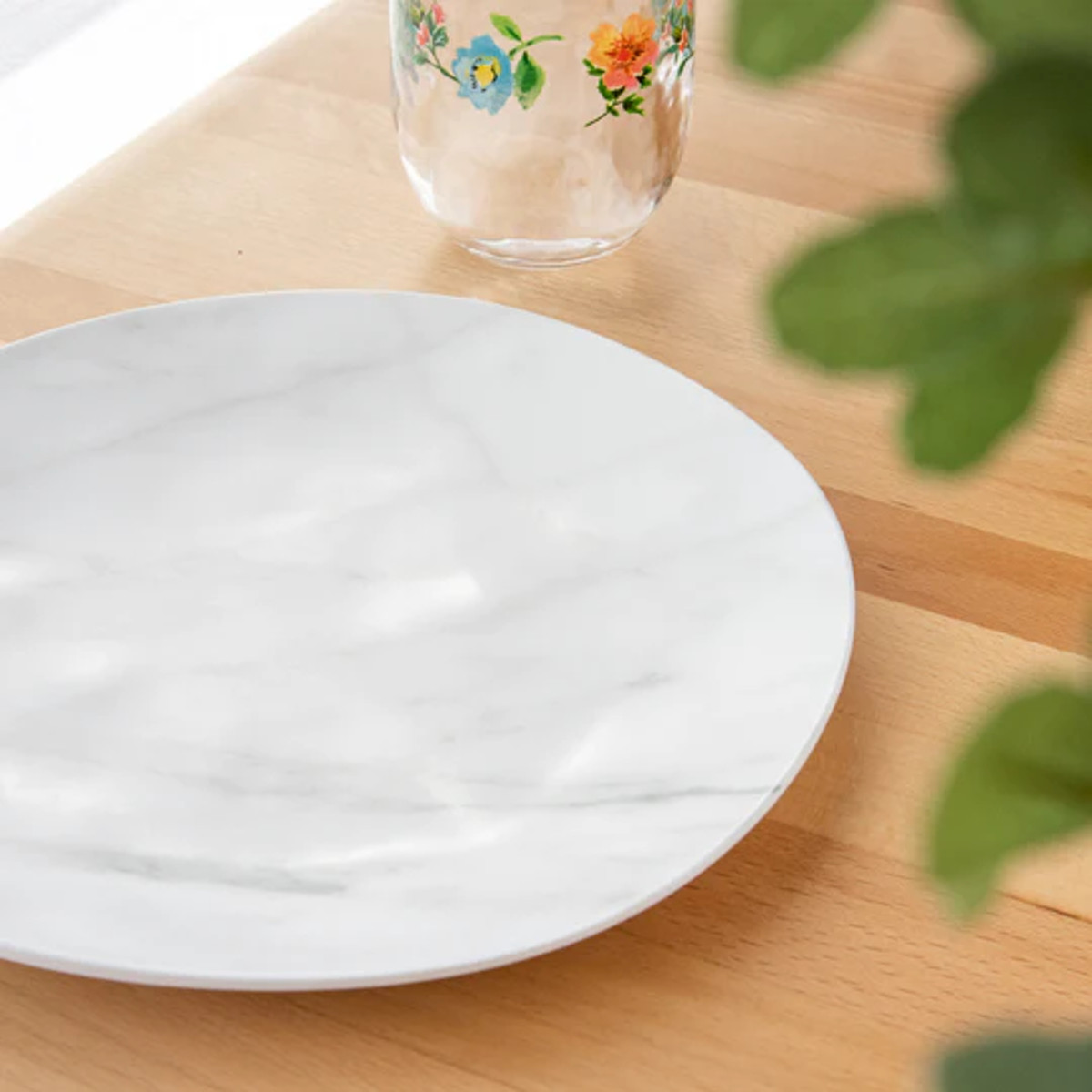 プレート 22cm 大理石風 プラスチック メラミン （ 食洗機対応 お皿 中