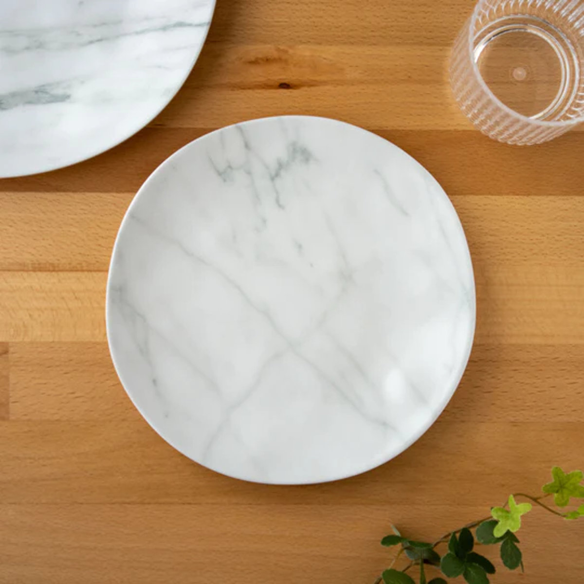 プレート 22cm 大理石風 プラスチック メラミン （ 食洗機対応 お皿 中