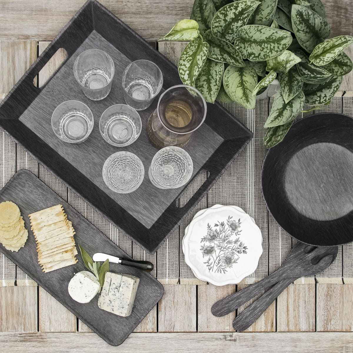 トレー 45cm 木目調 ブラック Planta プランタ プラスチック （ 食洗機 