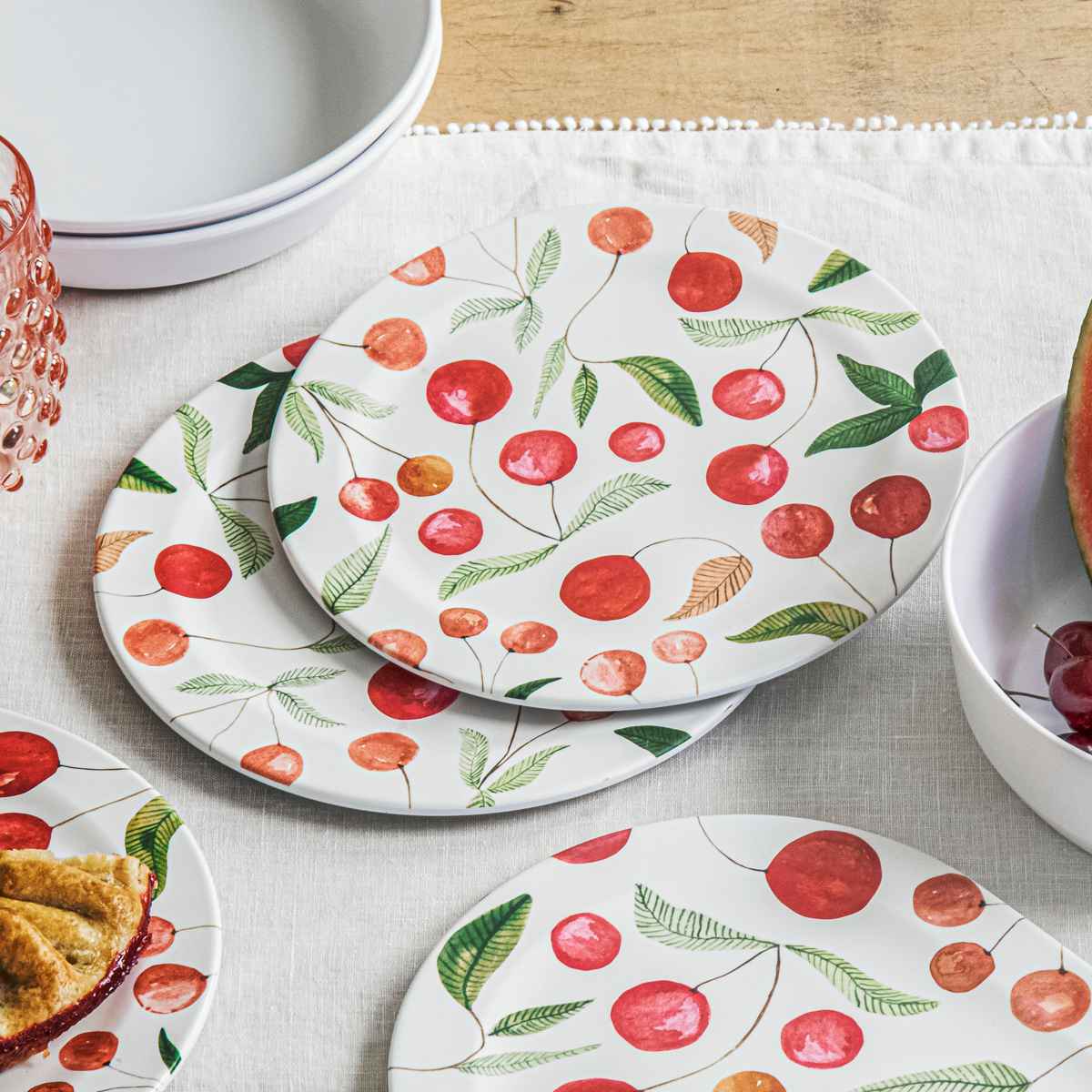 プレート 22cm ベリーズ&チェリーズ プラスチック メラミン （ 食洗機