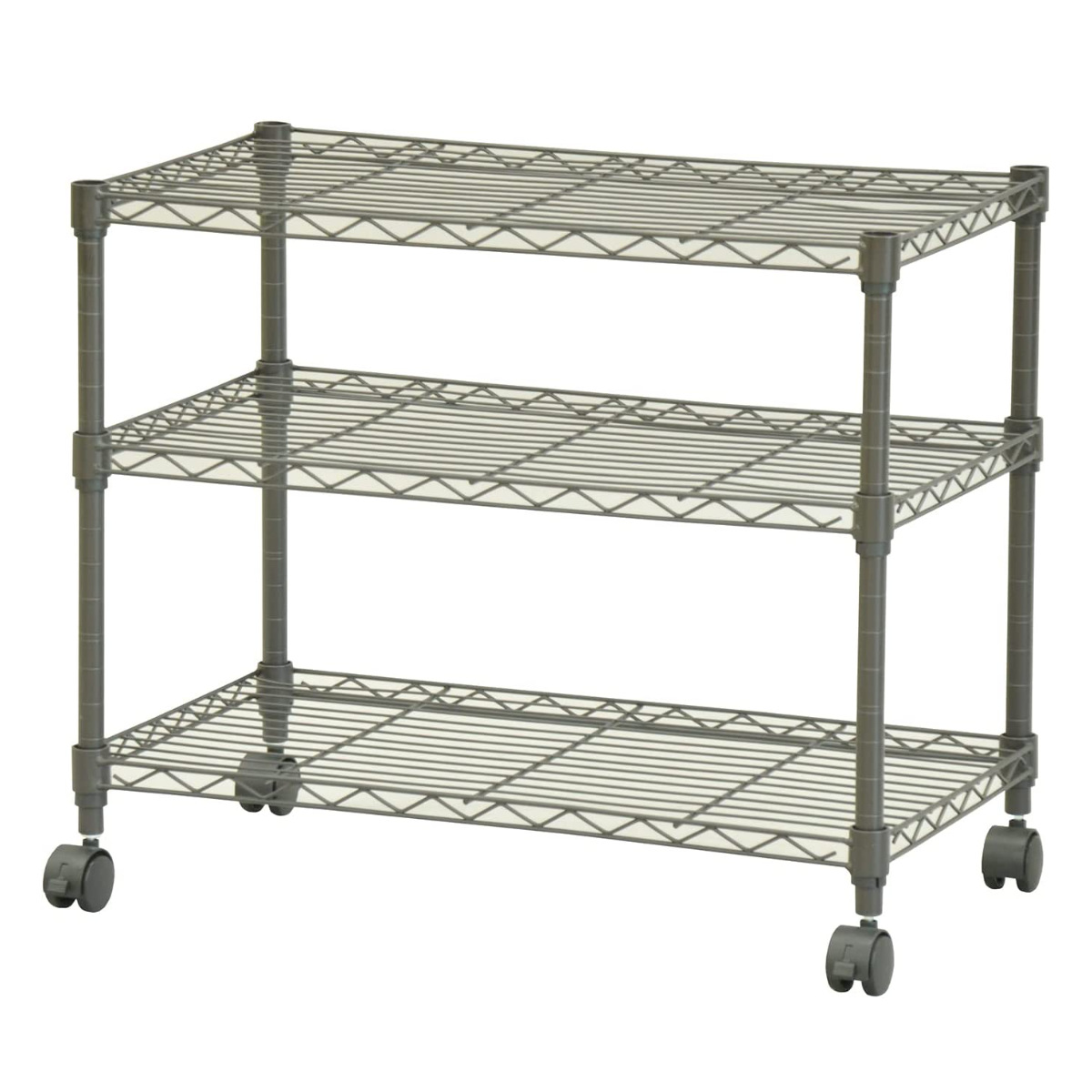 エイ・アイ・エス スチールラック 3段 ロータイプ キャスター付 幅60cm