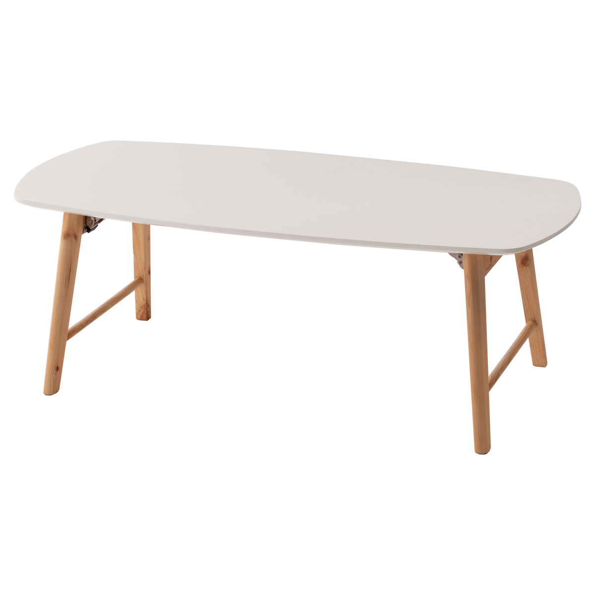 東谷 折りたたみ テーブル 幅90cm 棚付き 天然木 （ ローテーブル