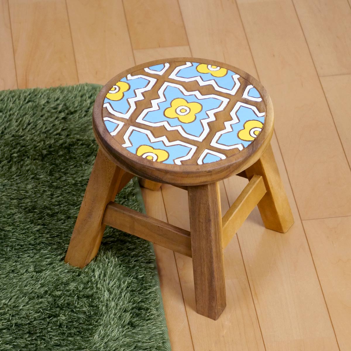 スツール 座面高25〜26cm パターン 天然木 （ 丸 ウッドスツール