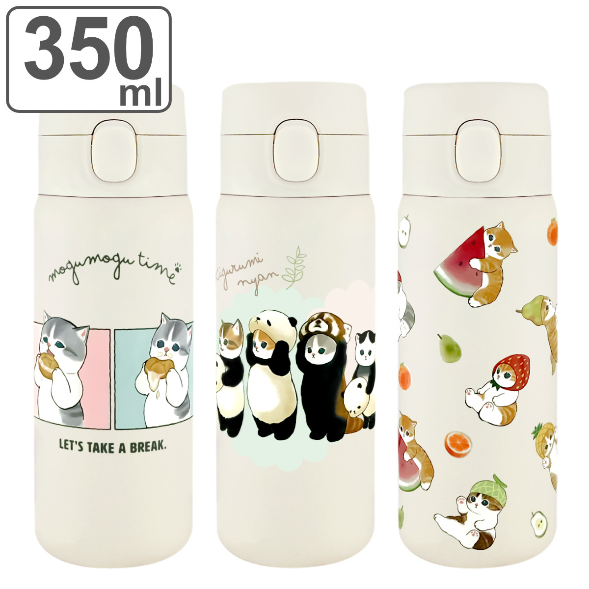 東亜金属 水筒 350ml ステンレスワンプッシュボトル mofusand