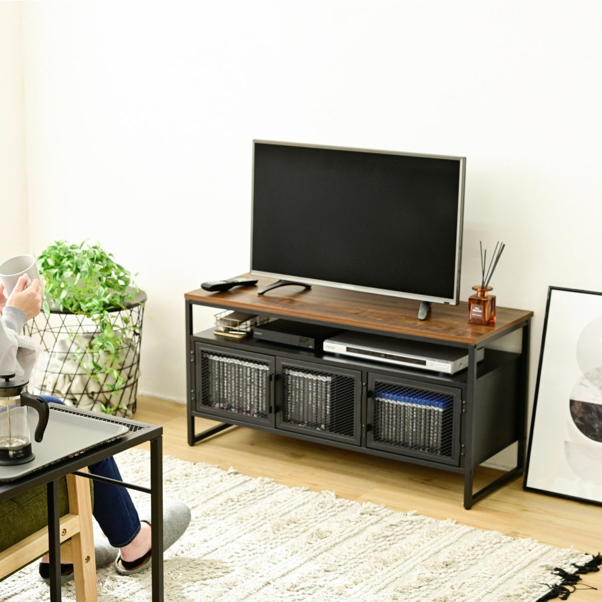 JK-PLAN（ジェイケイ・プラン） テレビボード ヴィンテージ調 メッシュ