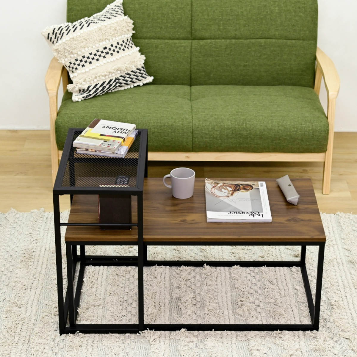 JK-PLAN（ジェイケイ・プラン） ネストテーブル ヴィンテージ調 サイド