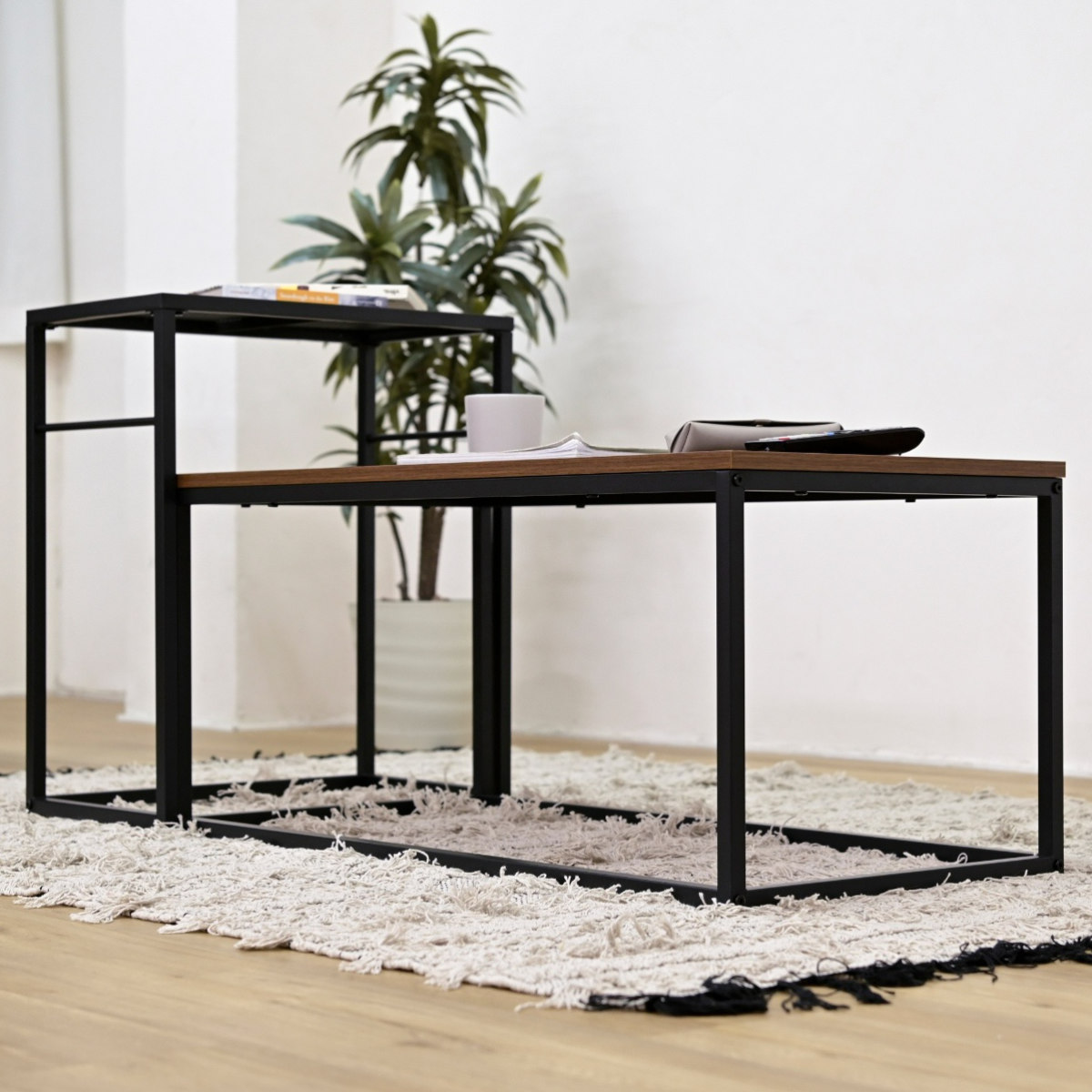 JK-PLAN（ジェイケイ・プラン） ネストテーブル ヴィンテージ調 サイド