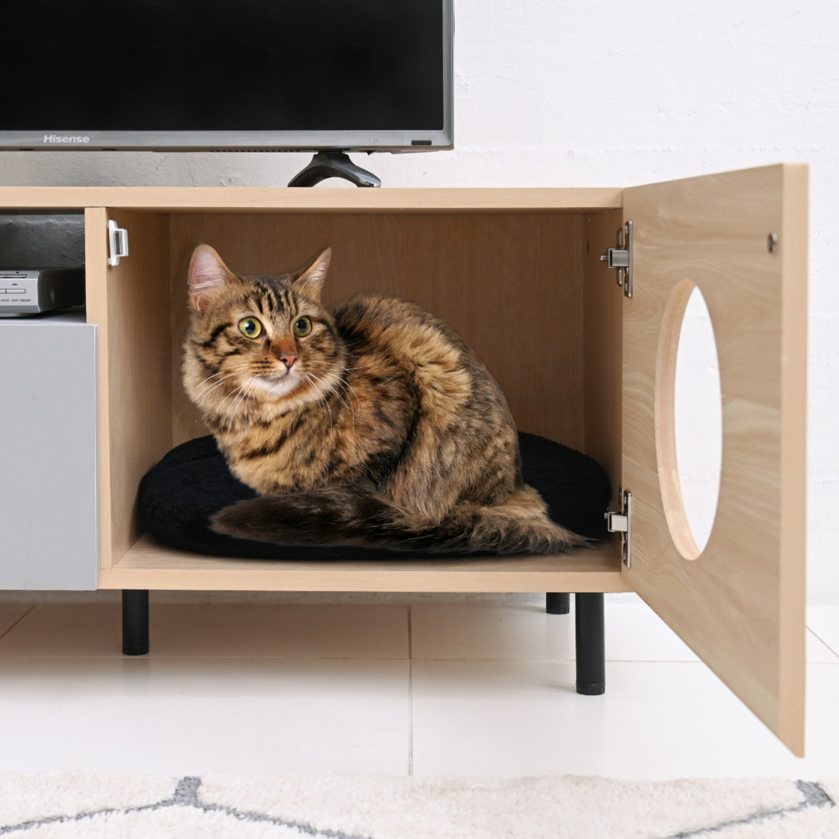 みーちゃん　 猫脚　　テレビ台　ボード 　ラック　幅　105ｃｍ JK-PLAN（ジェイケイ・プラン） テレビ台 ローボード ペットスペース付