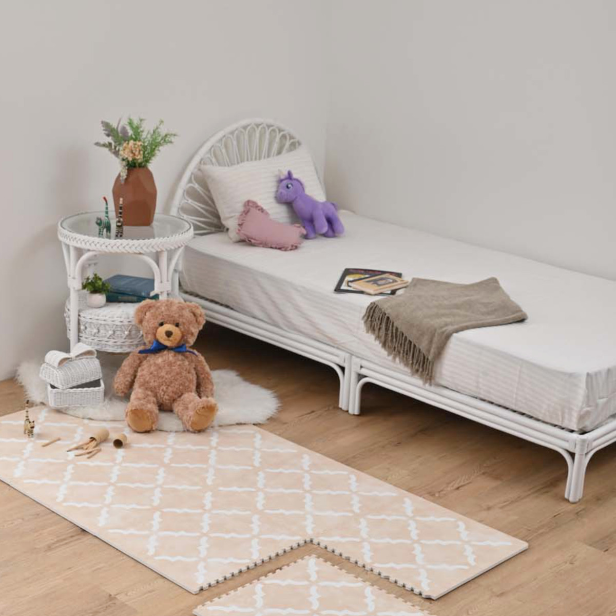 籐 ベッド シングル 姫系 Fiore （ ラタン フィオーレ ベッドフレーム