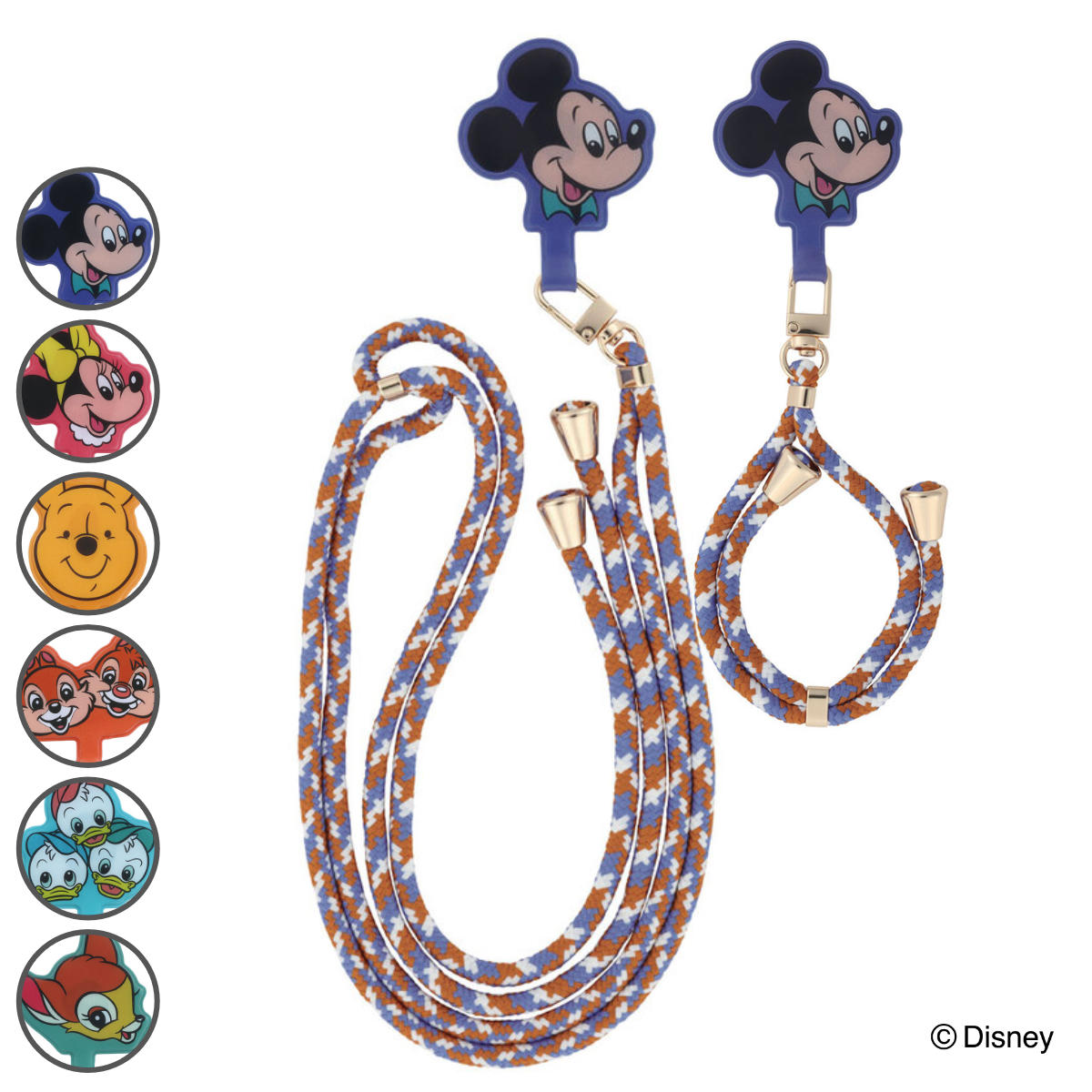 スケーター 携帯ストラップ 首掛け 携帯ロープストラップ ディズニー