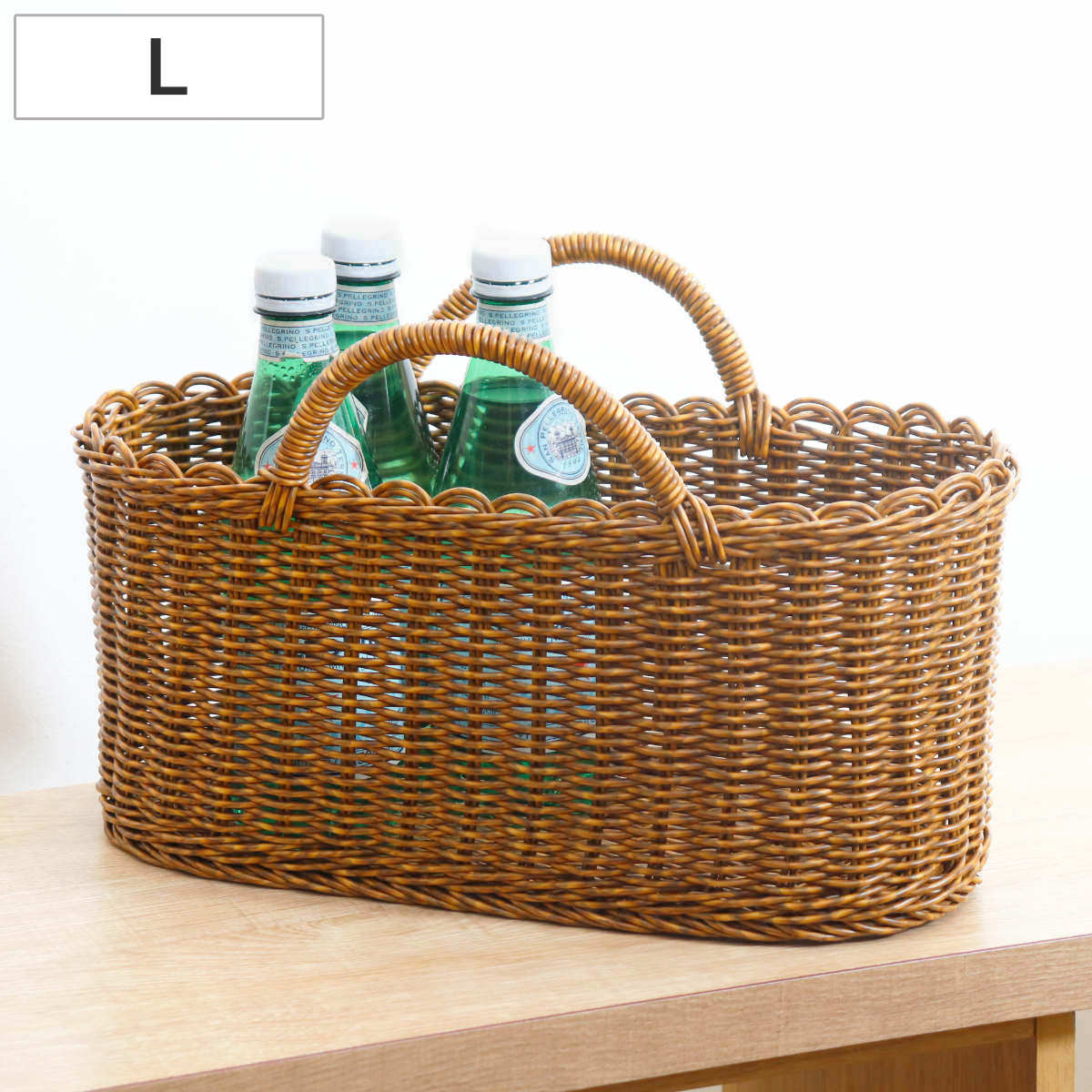 Creer ユティル オーバルハンドルバスケットL 洗える かご バスケット