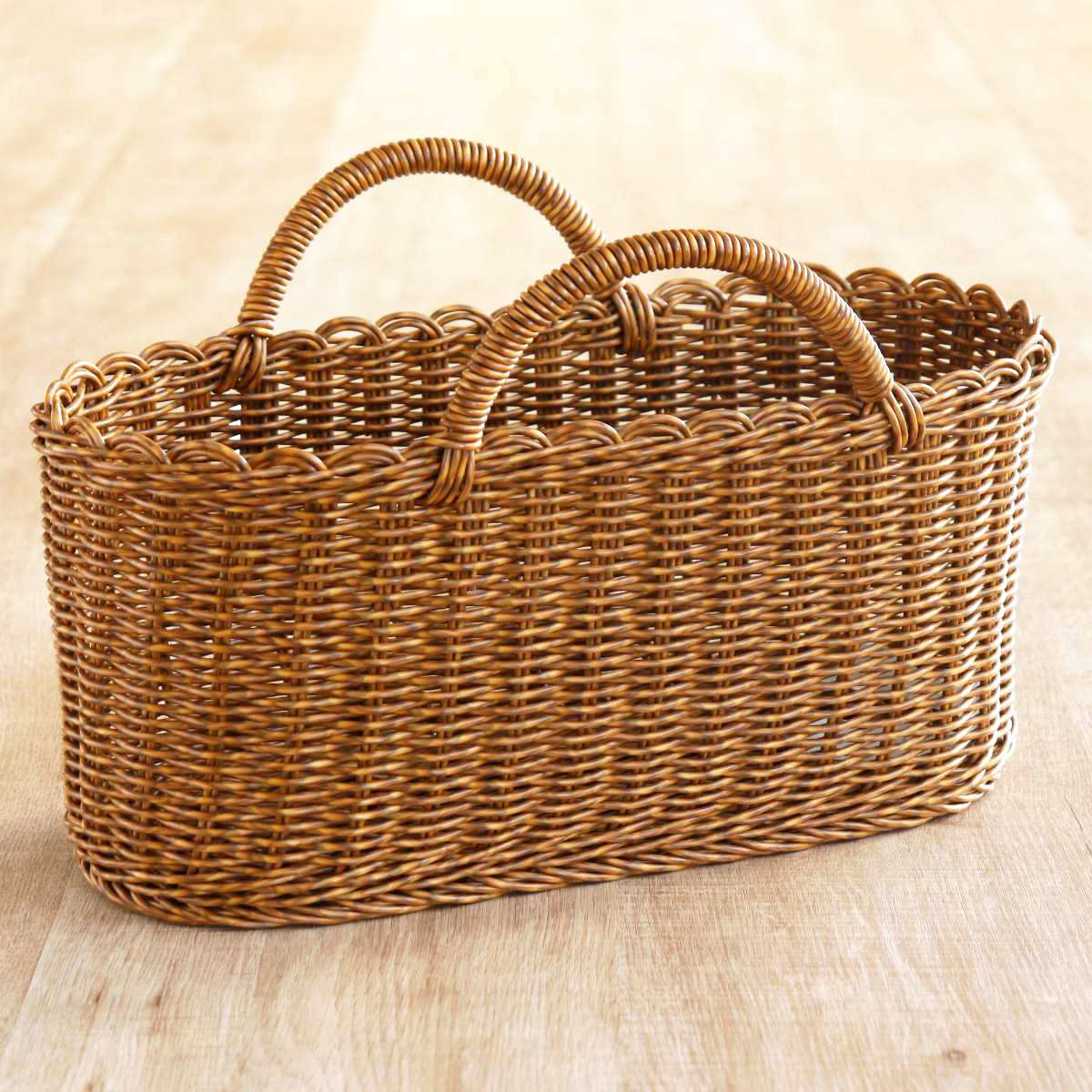 Creer ユティル オーバルハンドルバスケットL 洗える かご バスケット