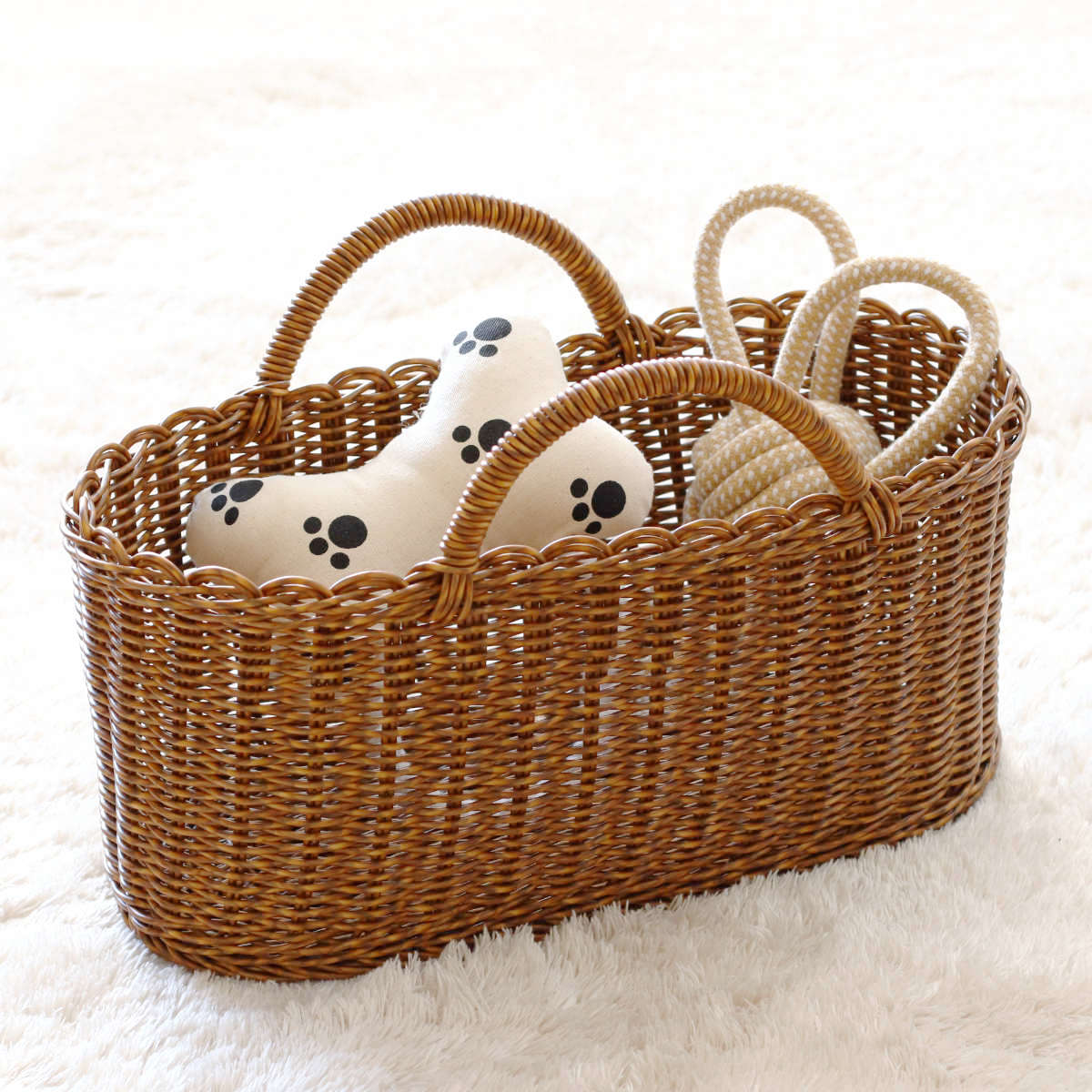 Creer ユティル オーバルハンドルバスケットL 洗える かご バスケット