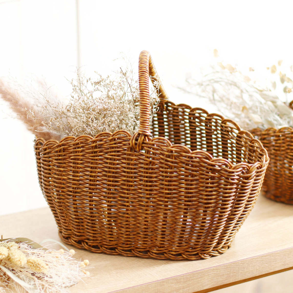 Creer ユティル オーバルワンハンドルバスケットL 洗える かご