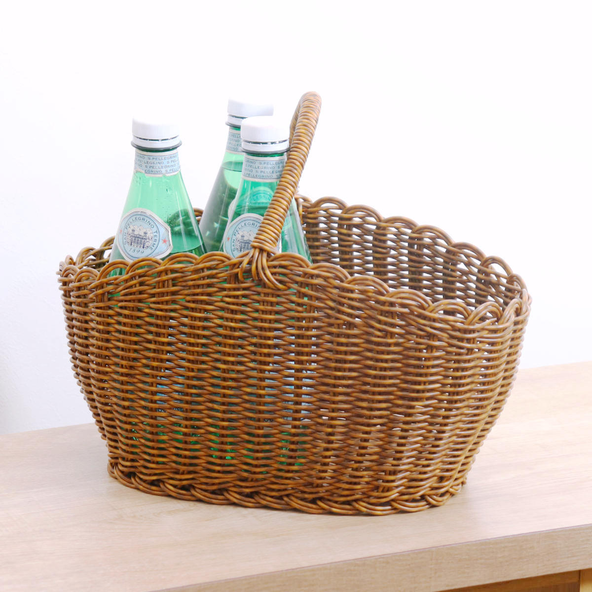 Creer ユティル オーバルワンハンドルバスケットL 洗える かご