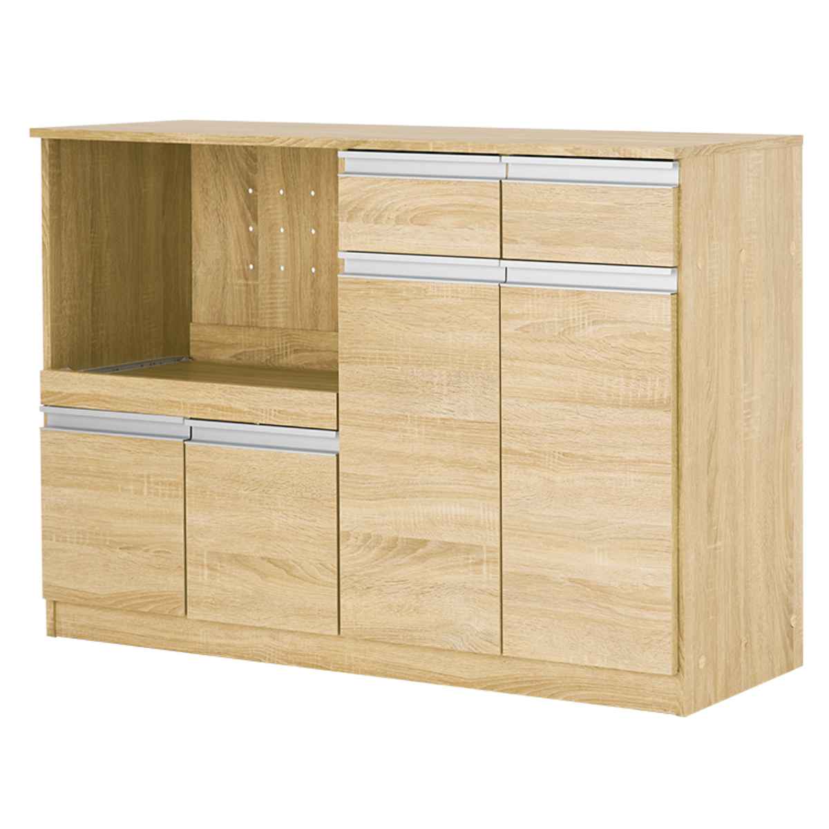 HAGiHARA（萩原） キッチンカウンター 北欧風 キャビネット 幅118cm