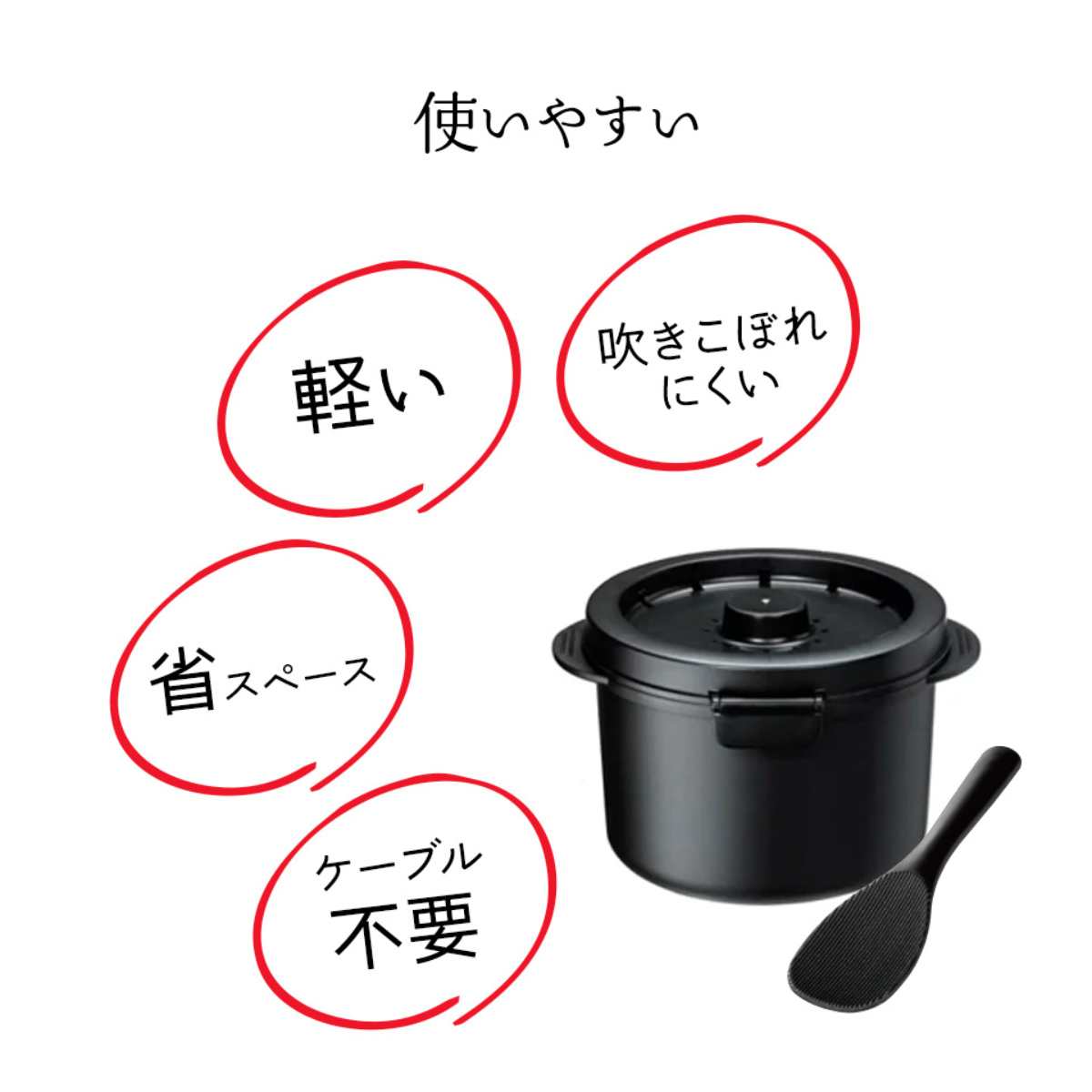 スケーター 電子レンジ 炊飯器 2合用 しゃもじ付き 糖質カットご飯