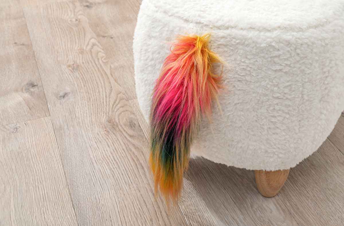 HAGiHARA（萩原） スツール 座面高36cm 木製脚 ユニコーン （ アニマル