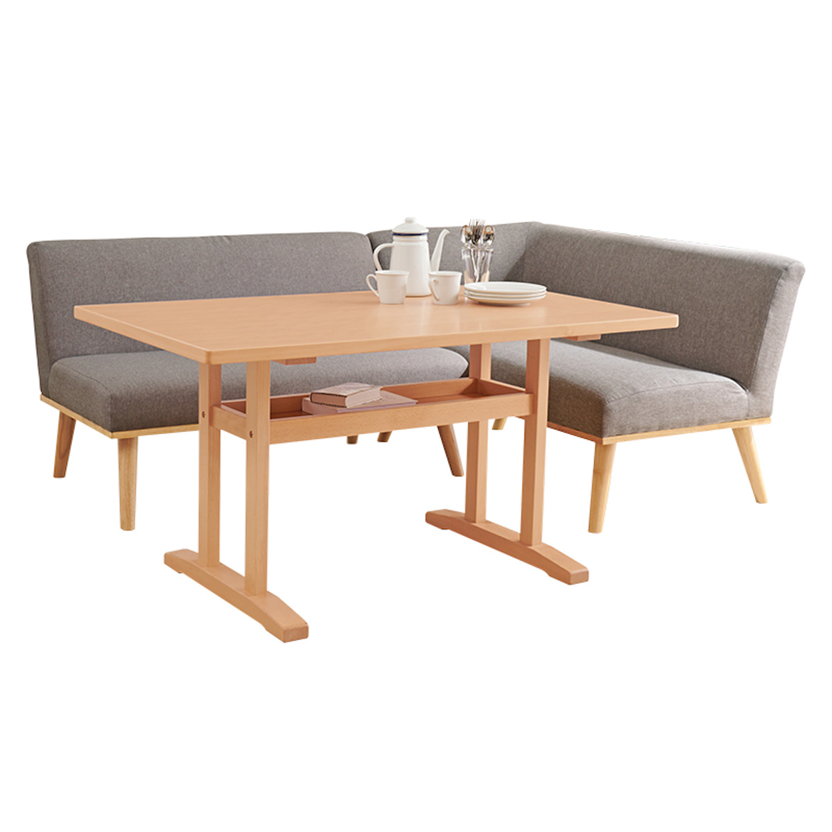 HAGiHARA（萩原） ダイニングセット 4人 ソファ 右肘ソファ テーブル 3